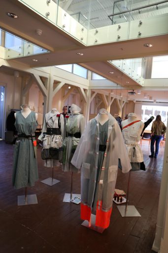 Exhibiton at ANX: Costumes for Neue Kafé Barbara by Annabeth Kolstø and Gunnhild Bakke (Photo: Oslofjord ecologies).